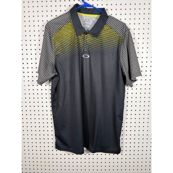 Oakley hydrolix striped polo shirt size L - Picture 3 of 6
